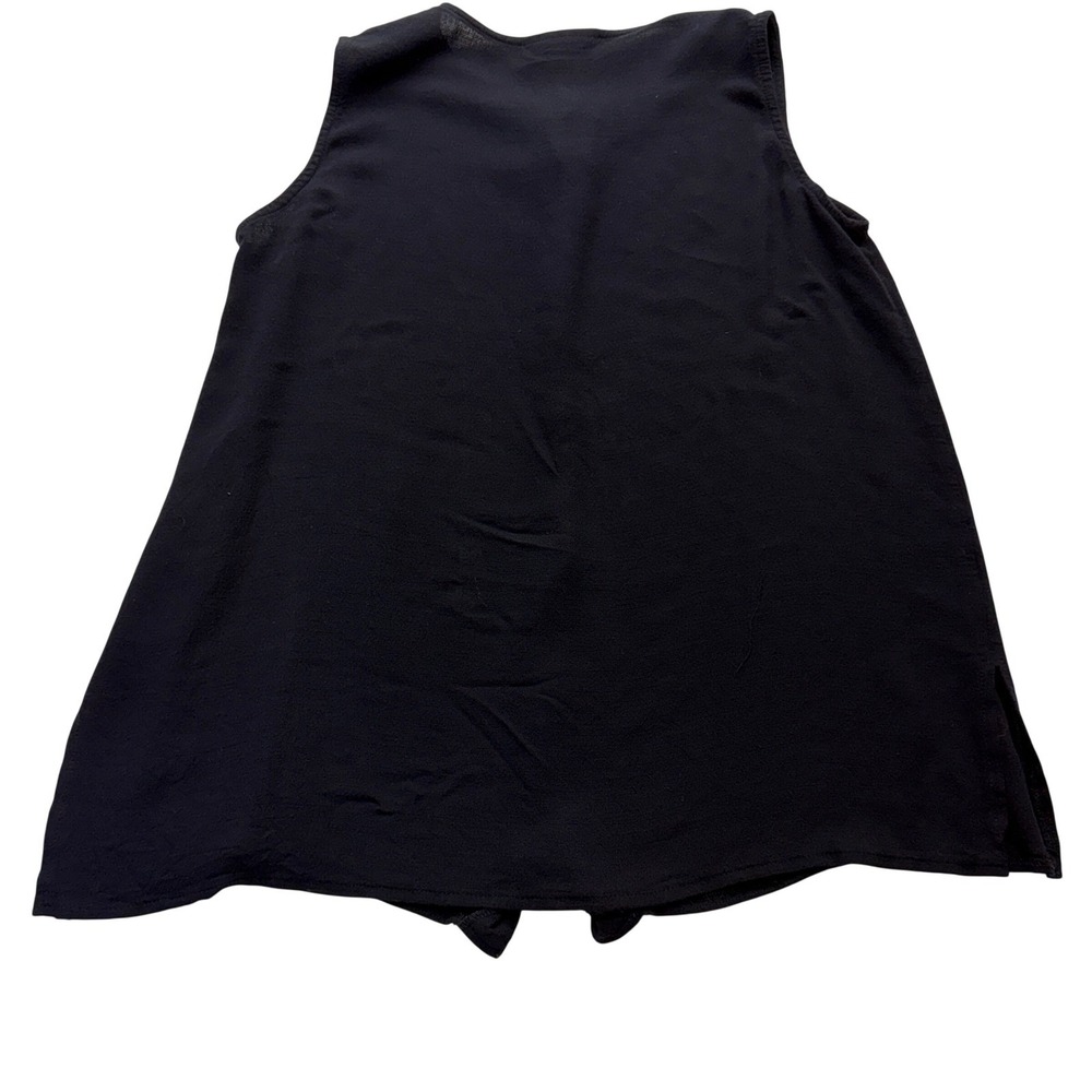 Jay Peters Button Front Sleeveless Blouse Women L Black - Picture 2 of 13